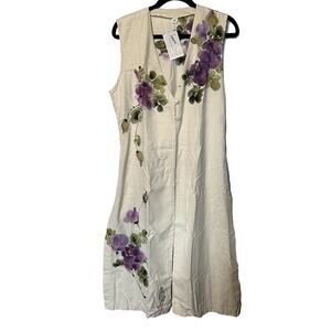 NWT One-of-a-Kind Oriental Painting by Kay Stratman "Singing Bird" 100% Silk